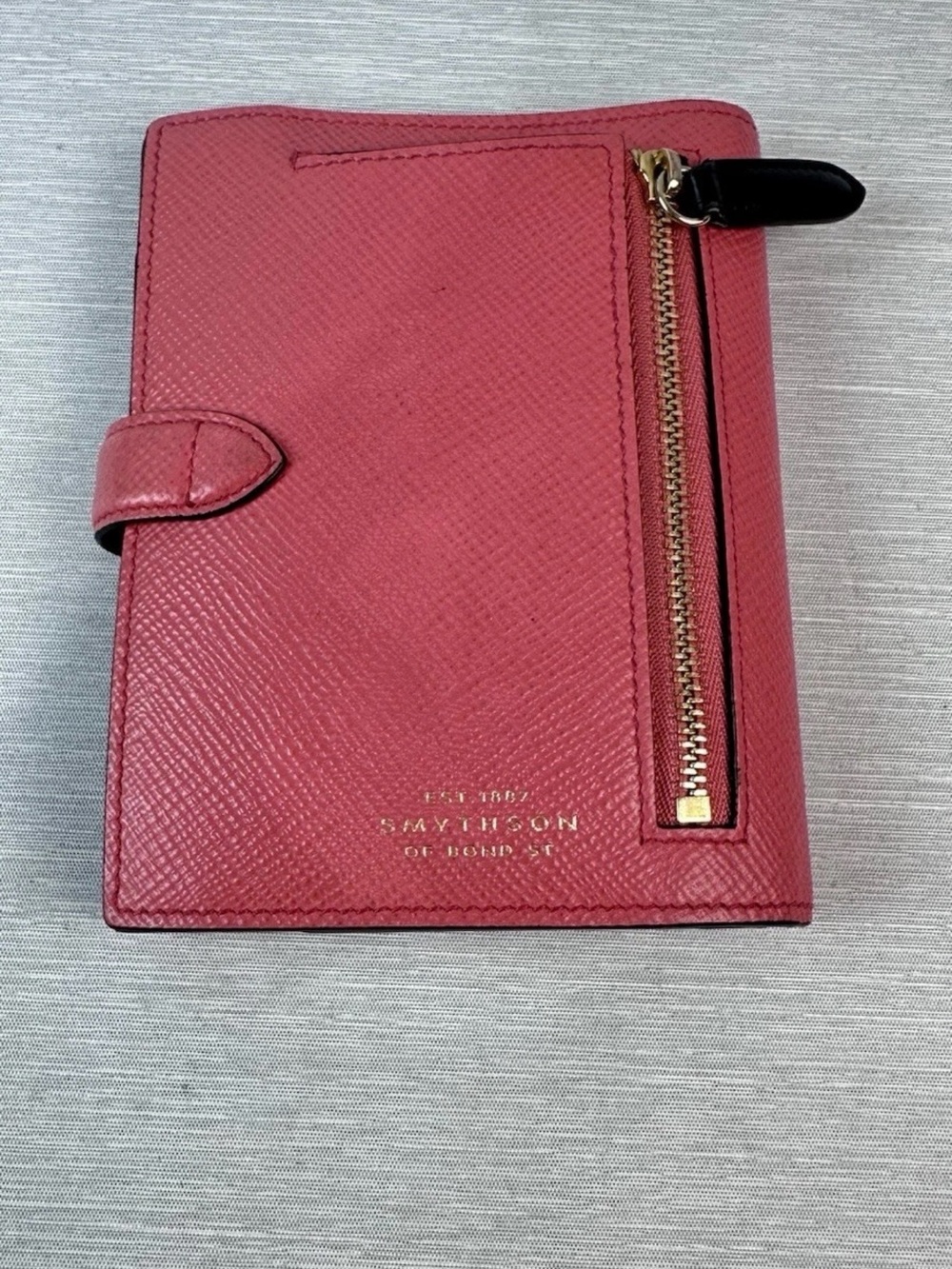Smythson of Bond Street Passport ID Card Holder Wallet Leather Pink